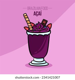 Acai cup with fruits - Brazilian food