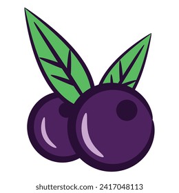 Acai fruit, illustrator vector clipart