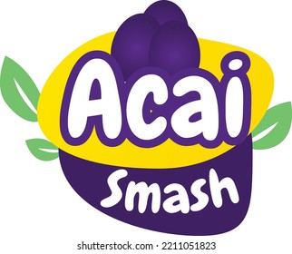 Acai Fruit Smash Fun Logo 