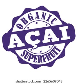 Etiqueta Acai o sello en fondo blanco, ilustración vectorial