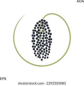 Logo de Acai. Ataque aislado sobre fondo blanco