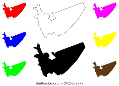 Ilustración vectorial de mapa de la ciudad de Acailandia (República Federativa de Brasil, estado de Sao Paulo), dibujo a mano alzada Mapa de Acailandia