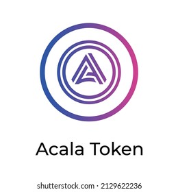 Icono de la moneda de la criptodivisa de Acala Token. Símbolo de la moneda ACA. Icono de vector criptodivisa. Ilustración de vector plano - Vector