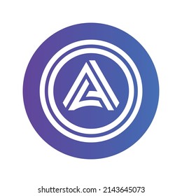 Icono de la moneda de la criptodivisa de Acala Token. Símbolo de la moneda ACA. Icono de vector criptodivisa. Ilustración de vector plano - Vector
