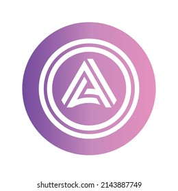 Acala Token Cryptocurrency coin icon. ACA coin symbol. Cryptocurrency vector icon. Flat Vector illustration - Vector