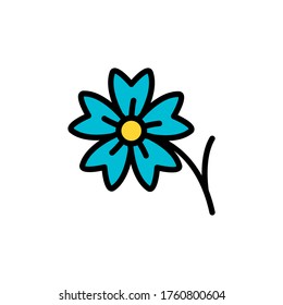 Acanthaceae blue flower icon. Simple color with outline vector elements of healing plant icons for ui and ux, website or mobile application