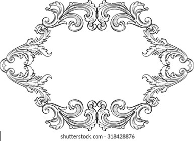 Baroque Frame On White Background Stock Vector (Royalty Free) 150682895