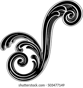 Acanthus design art element on white