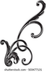 Acanthus design element is on white