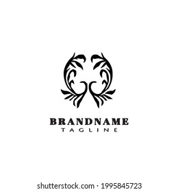 acanthus leaf logo icon cute template modern vector illustration