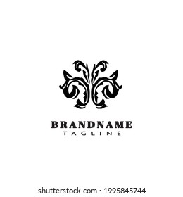 acanthus leaf logo icon design simple modern vector illustration