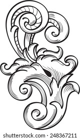 Acanthus pattern is on blue