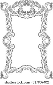 Acanthus vintage fine frame is on white