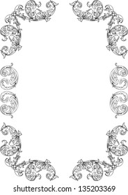 Acanthuse card isolated on white