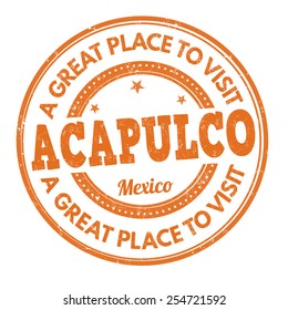 Acapulco grunge rubber stamp on white background, vector illustration