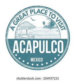 Acapulco grunge rubber stamp on white background, vector illustration