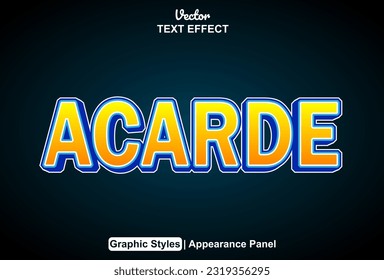 efecto de acarde texto con estilo gráfico anaranjado y modificable.