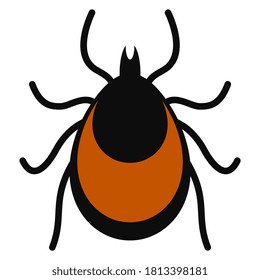 Acarid tick vector icon isolated on white background