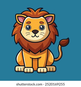 a-cartoon-lion-vector-illustration, this is a editable file.