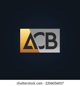 Diseño del logotipo del concepto de oro de la carta ACB.