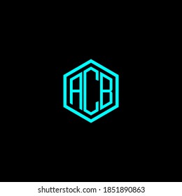 Acb Letter Icon Design On Black Stock Vector (Royalty Free) 1851890863 ...