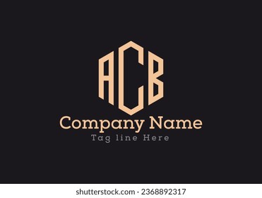 Diseño del logotipo de la letra triangular de ACB con forma triangular. Monograma de diseño del logotipo del triángulo de ACB. Plantilla de logotipo vectorial de triángulo ACB con color dorado.