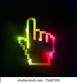 acbtract colorful vector hand mouse symbol.