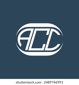 Diseño abstracto del logotipo del monograma de ACC. Diseño de logotipo de letra abstracta plana única del monograma de ACC.