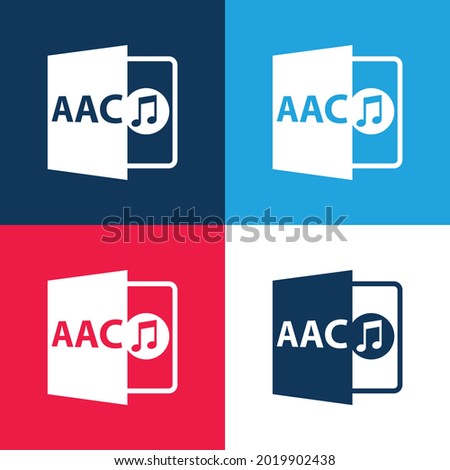 Acc File Format Symbol blue and red four color minimal icon set