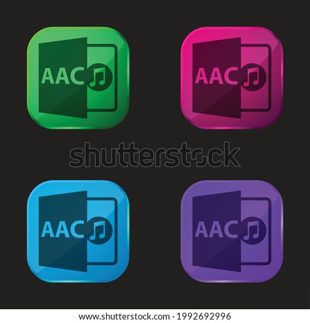 Acc File Format Symbol four color glass button icon
