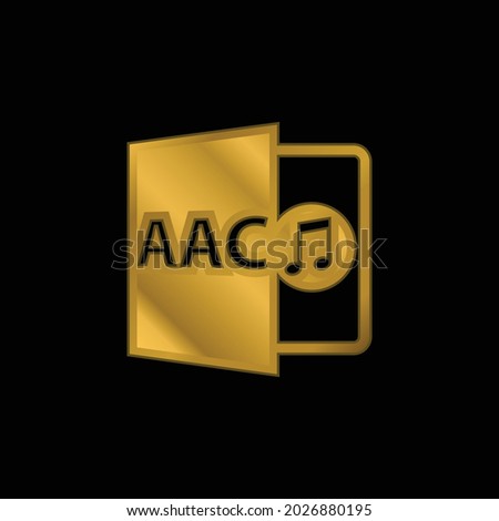 Acc File Format Symbol gold plated metalic icon or logo vector