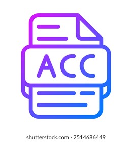 Accdb document file type icons. Modern Database Gradient Icon. vector illustration.