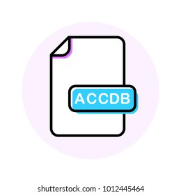 ACCDB file format, extension color line icon. Vector illustration