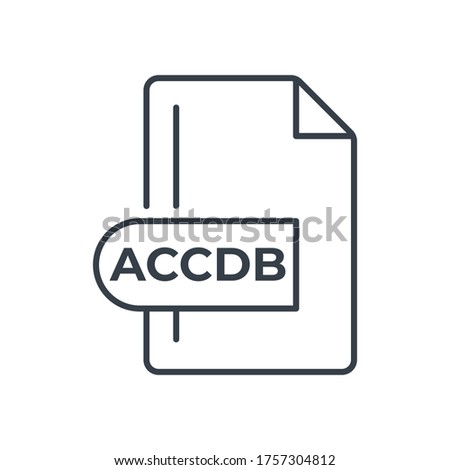 ACCDB file format icon. Microsoft Access file format line icon.