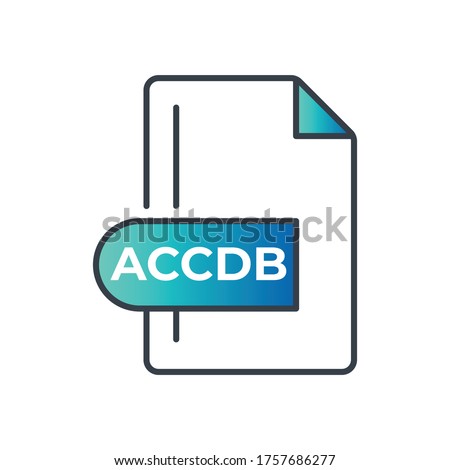 ACCDB file format icon. Microsoft Access file format gradiant icon.