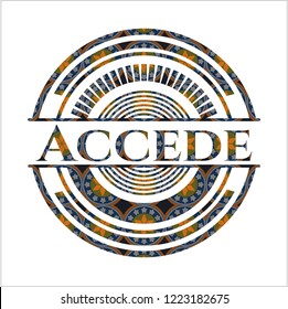 Accede arabic emblem. Arabesque decoration.