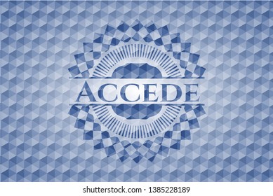 Accede blue badge with geometric pattern. Vector Illustration. Detailed.