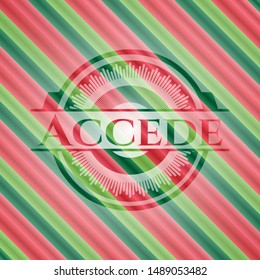 Accede christmas colors emblem. Vector Illustration. Detailed.