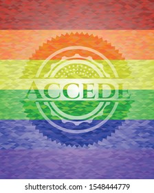 Accede lgbt colors emblem. Vector Illustration. Mosaic.