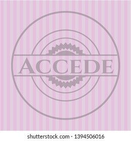 Accede pink emblem. Vintage. Vector Illustration. Detailed.