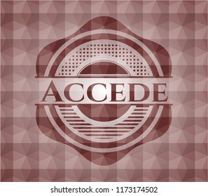 Accede red seamless polygonal badge.