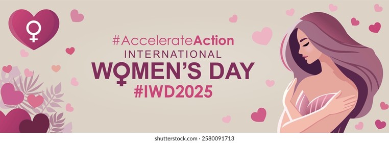 Accelerate Action campaign pose. International Women's Day 2025. International Women's Day 2025 banner