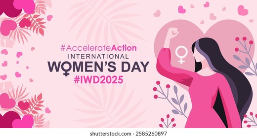 Accelerate Action campaign pose. International Women's Day 2025. International Women's Day 2025 concept. #AccelerateAction