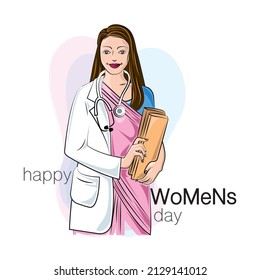 # Accelerate Action. International Women's Day illustration, honoring the strength, resilience, and beauty of women from all walks of life. Rights, Justice, Action, For All Women And Girls