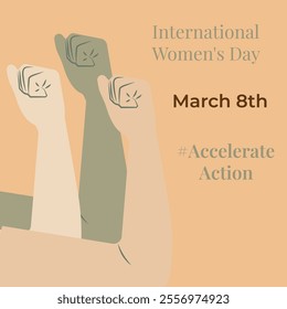 Accelerate Action, International Women's Day, March 8, 2025, Banner, Poster, Flyer