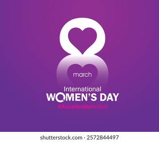 Accelerate action - International women's day concept poster. Woman sign illustration background. 2025 women's day campaign theme - #AccelerateAction