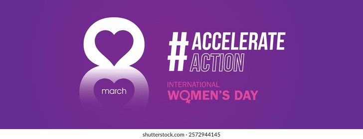 Accelerate action - International women's day concept poster. Woman sign illustration background. 2025 women's day campaign theme - #AccelerateAction