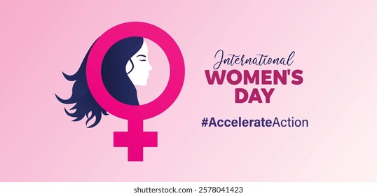 Accelerate action - International women's day concept 2025.