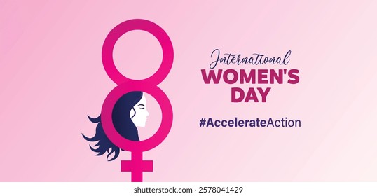 Accelerate action - International women's day concept 2025.