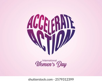 Accelerate action - International women's day concept poster. Woman sign illustration background. 2025 women's day campaign theme - #AccelerateAction